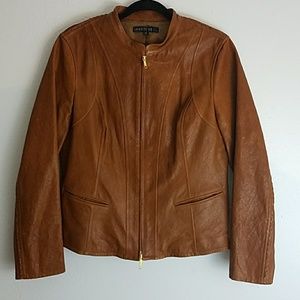 Rare! Lafayette 148 New York Leather Moto Jacket